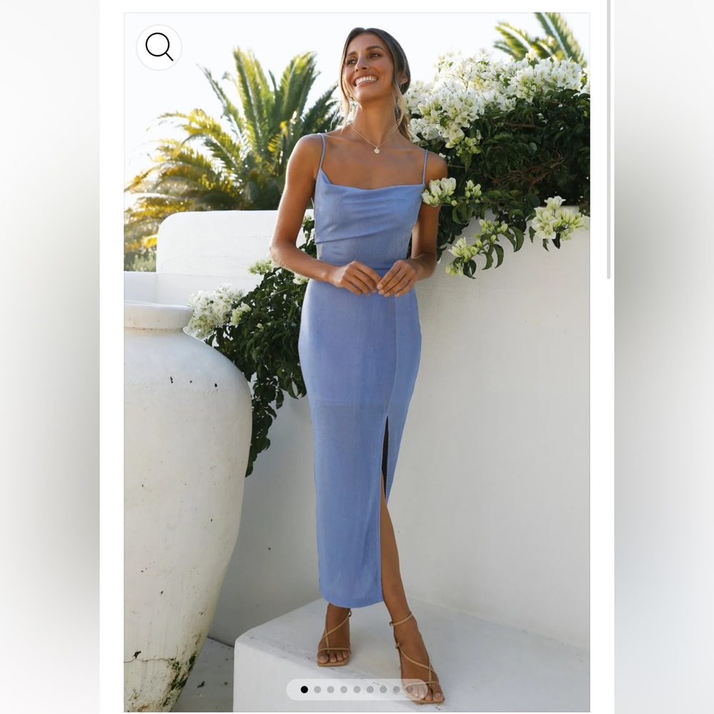Hello Molly What’s Happening MIDI Dress Sky Blue